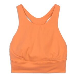 Lululemon Orange Wunder Train Longline Sports Bra
